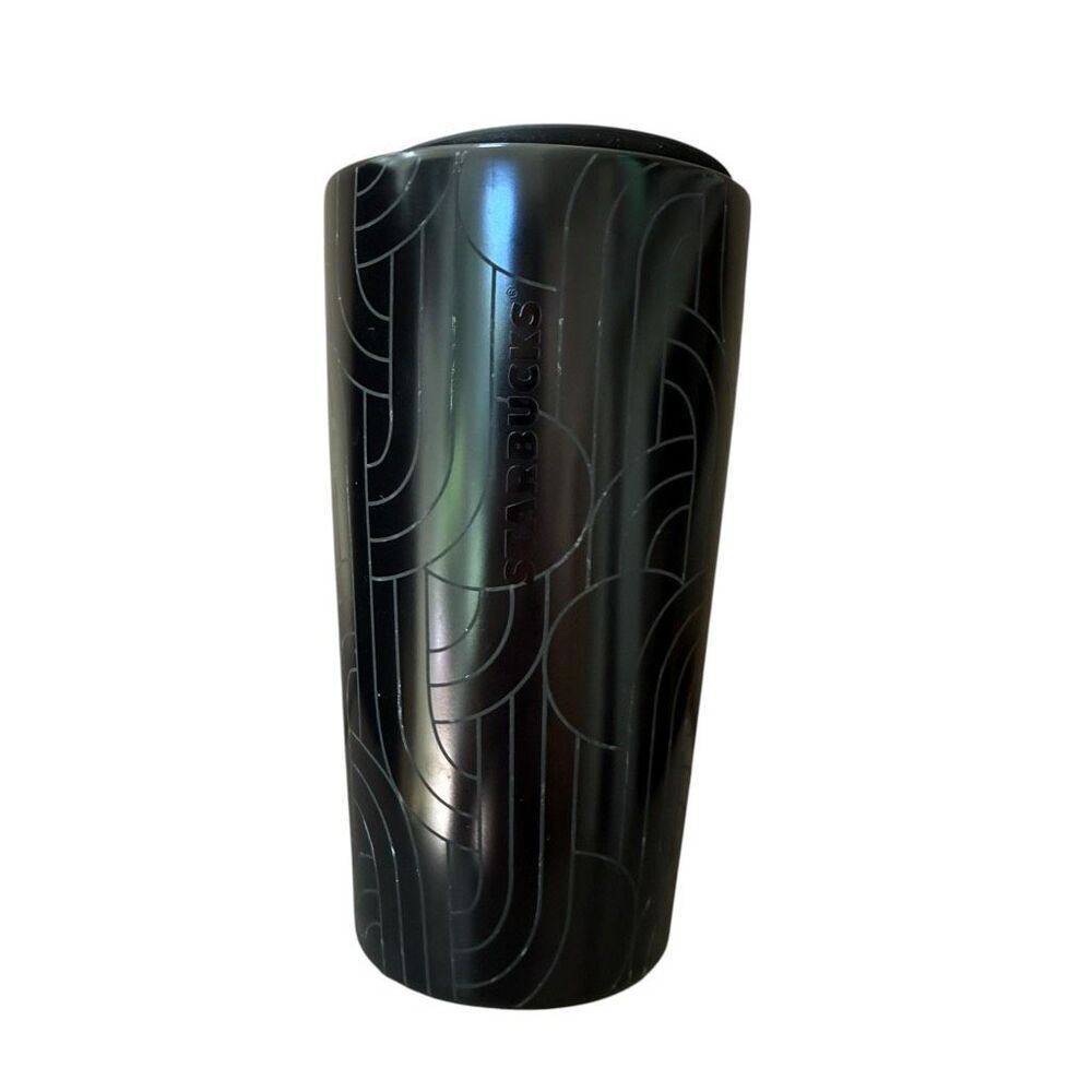 Starbucks 2020 12 oz. Ceramic Double Wall Tumbler etched Geometric Lines